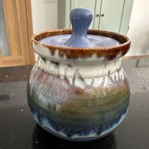 Handcrafted one of a kind pottery-jar with Lid